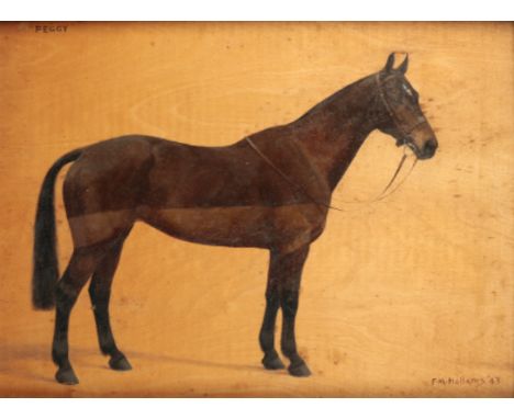 FRANCES (FLORENCE) MABEL HOLLAMS (1877-1963) 'Peggy' horse portrait, signed and dated (19)43 lower right, oil on panel, 34cm 