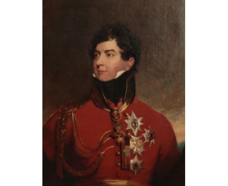 AFTER SIR THOMAS LAWRENCE (1769-1830) A portrait of King George IV as Prince Regent based on the work of 1815, half-length, t