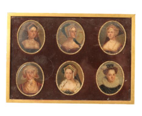 ASCRIBED TO GEORGE 'PERFECT' HARDING (1781-1853) A set of forty-eight portrait miniatures of Kings and Queens of England incl