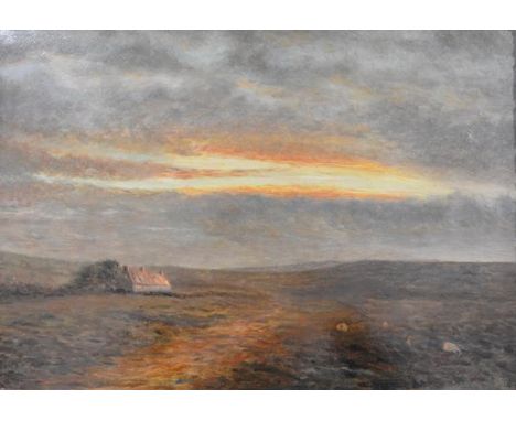 Walter Bertram Potter (1872-1918), "Close of Day", monogrammed lower right, oil on canvas, in a gilt composition frame. 34.5c