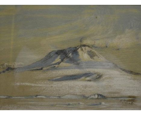 George E. Marston (1882-1940), A View of Mount Erebus, signed in pencil and dated 1.02.(19)08,  pastel, framed. 18.5cm by 25c