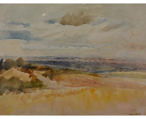 Sir Frank Short R.A., P.R.E., (1857-1945), "Kinver Edge and Black Country", signed lower right, watercolour framed. 20.5cm by
