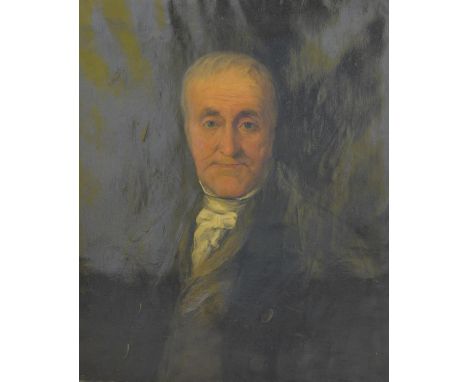 Joseph Henderson (Scottish 1832-1908), Portrait of John Stevenson (1774-1864), oil on canvas, unframed, bearing paper label v