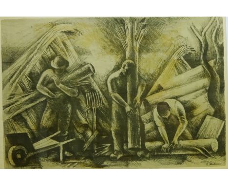 The Timber Yard, lithograph after Eric Christensen (British Contemporary) 51.5cm x 74.5cm