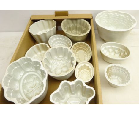 Group of twelve 19th century and later ceramic jelly moulds including Copeland, various sizes (12)
