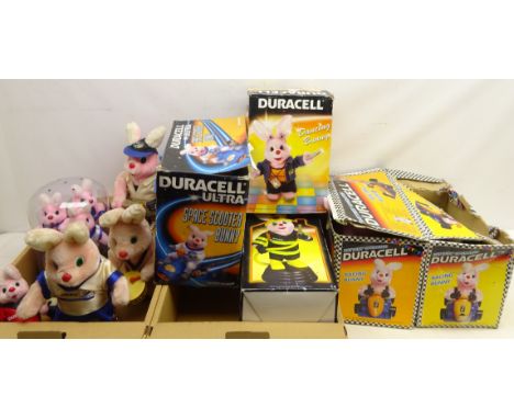 Quantity of 'Duracell Bunny' items including; shop display, 'Space Scooter Bunny', 'Racing Bunny', 'Dancing Bunny' etc, some 