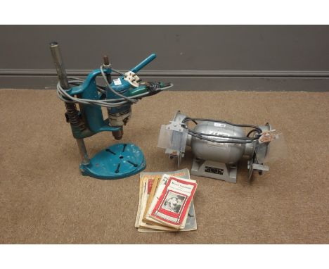 Hilka 6'' Double End Bench Grinder, a Black &amp; Decker D720 Pillar Drill Stand and a a selection of Books relating to Joine