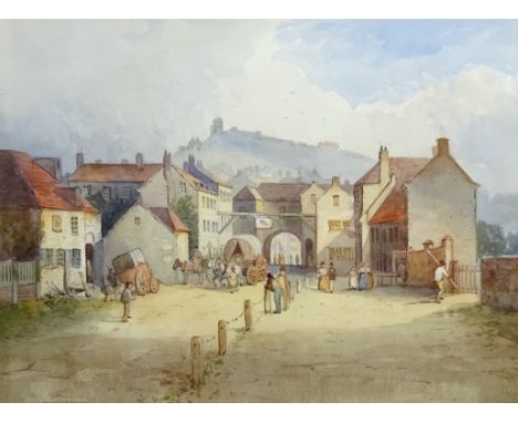 'Newborough Gate, Scarborough', early 20th century watercolour after Francis Nicholson 24.5cm x 33.5cm 
