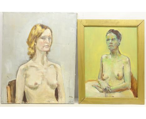 'Abigail' and Seated Nude Portrait, two oils on canvas by Malcolm Ludvigsen (British 1946-), one signed with initials and 'Gr
