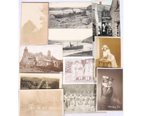 Approximately one hundred and sixty Edwardian and later postcards including RP Bowderstone Keswick, Shipwreck at Tregardock, 