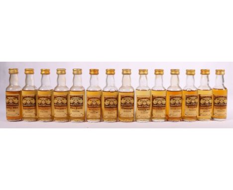 Fourteen Gordon & Macphail Connoisseurs Choice Single Malt Scotch Whisky miniatures:  BALMENACH 1970; BENRIACH 1969; BENRINNE