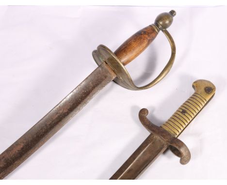 French model 1842 sword bayonet 57cm fullered yataghan blade stamped for Chattellerault March 1861 and a French light cavalry