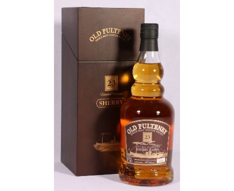 OLD PULTENEY 23 year old Scotch Malt Whisky matured in Spanish sherry casks, limited edition bottle, number 1052, in presenta