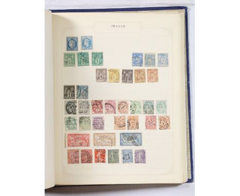 GB and World used stamp collection in three albums, Vic onwards including GB 15 1d penny red plates, two Geo V half crowns se