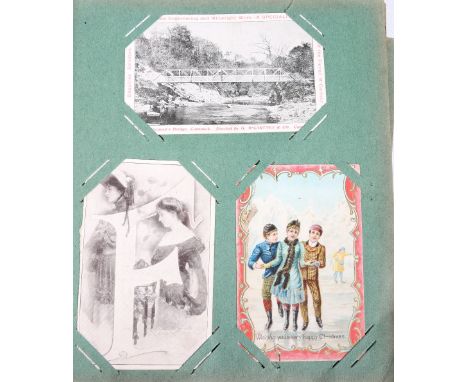 Edwardian postcard album containing over one hundred cards most of Dumfriesshire topographical interest, many agricultural in