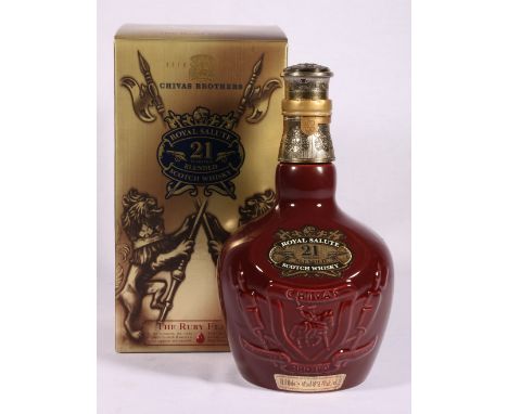 ROYAL SALUTE 21 year old blended Scotch Whisky in ruby flagon, 70cl, 40% vol., boxed.