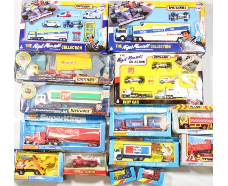 Matchbox model vehicles collection including three Nigel Mansell collection N860, Superkings K-135, K-124, K-31, K-33, K-40 a