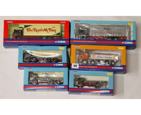 Six Corgi 1:50 limited edition model vehicles:  CC13609 Thomas Armstrong Ltd DAF CF tipper with certificate of authenticity, 
