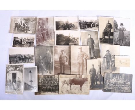 Collection of photographs, postcards and carte de visite including railway interest, early tractor, motorbike, Scottish regim