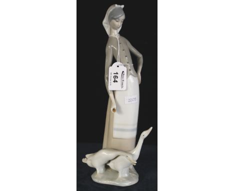 Lladro Spanish figurine of lady and ducks.