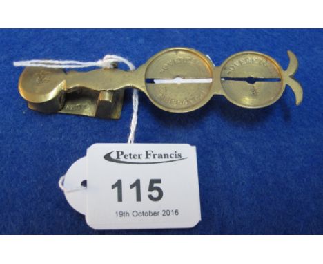 Set of small brass Sovereign scales.