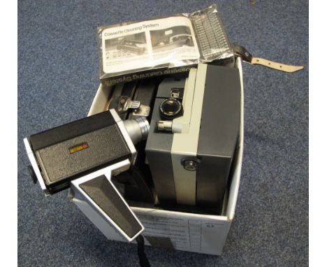 Collection of assorted Cine camera items to include: Bell and Howell 8mm camera, projector etc.