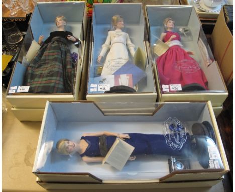 Four boxed 'The Franklin Mint, Diana Princess of Wales' porcelain portrait dolls. (4)