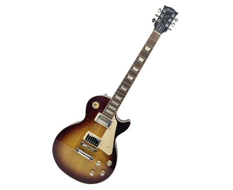 2021 USA Gibson Les Paul Standard guitar Model No LPS600B8NH1 with tobacco sunburst finish; serial no.216610246 L98cm; in Gib