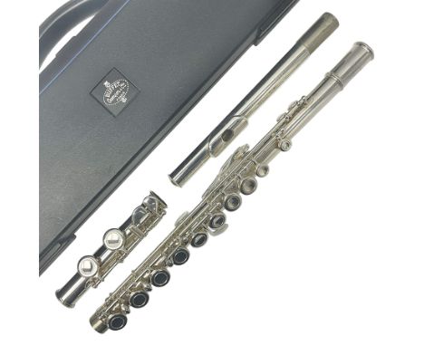 Buffet Crampon Model BC6010 silver plated three-piece flute, serial no.767918; in fitted case with cleaning rodCondition Repo