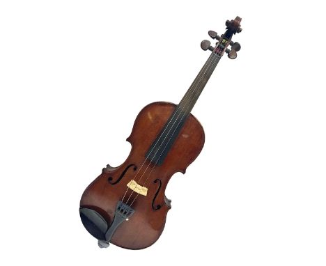 German violin c1890 with 36cm two-piece maple back and ribs and spruce top; bears label 'Antonius Stradivarius Cremona Facieb