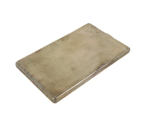 A George VI silver engine turned 'The "Belvoir" cigarette case by Dudley Russell Howitt. Birmingham 1942, the interior with e