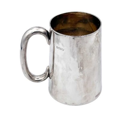 A Victorian silver mug by William Hutton &amp; Sons Of plain form, with hollow loop handle, London 1883, height 11.5cm, weigh