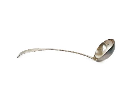A George III Irish silver soup ladle. Fiddle pattern, Dublin 1803, length 34.5cm, weight 6.39 toz.
