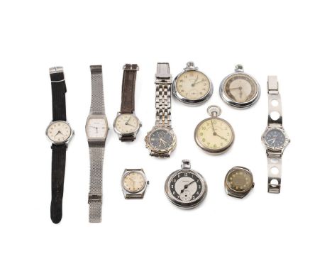 A collection of vintage pocket watches and wristwatches to include manual winding examples by AccuristIngersol, Duke, Newmark