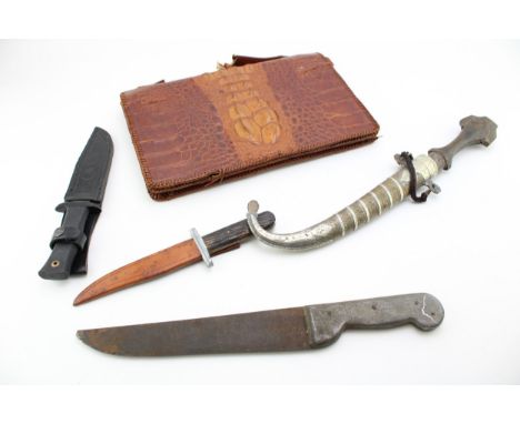 A collection of hunting knives to include a vintage Bukta Bowie knife &amp; sheath, a modenrn Muela Spain hunting knife and t