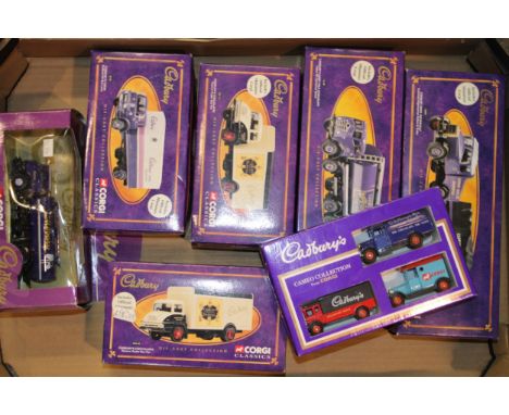 A collection of boxed die cast model vehicles by Corgi Toys to include Corgi Classic 'Cadbury' chocolates 12101, 16002, 30310