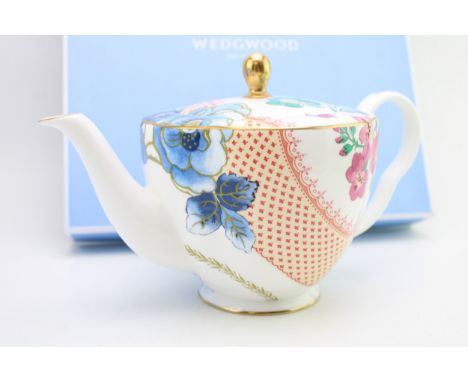 Boxed Wedgwood teapot in the Butterfly Bloom design.  In good condition with no obvious damage or restoration.