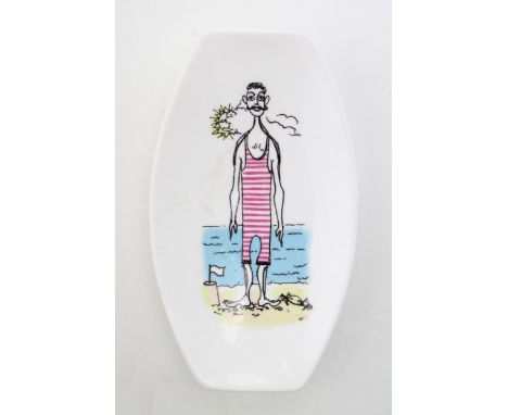 Foley Bone China 'Cunard Steamship Company' pin dish 'The Gay Nineties', 14.5cm long.  In good condition with no obvious dama