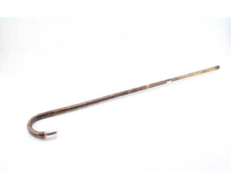 A Victorian sterling silver tipped walking stick cane  excellent condition item