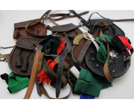 A collection of traditional c20th traditional Highland drerss Scottish sporrans with Celtic designs &amp; tassles  excellent 