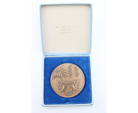 A Commonwealth Games Bronze Medal from the Perth Western Australia Games 1962 in the original presentation box  excellent con