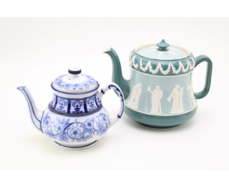 James MacIntyre Aurelian Ware teapot, circa 1898, with a Wiltshaw &amp; Robinson early Carlton Ware teapot, circa 1894 (2).  