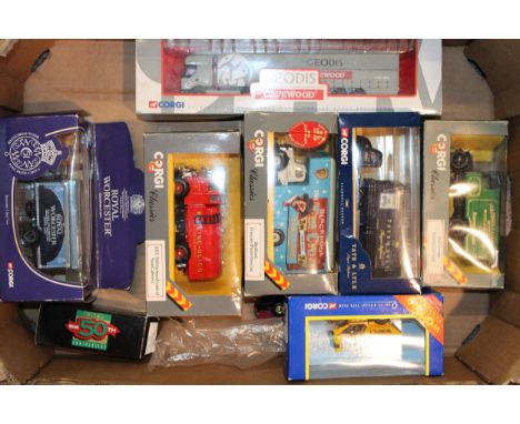 A collection of boxed die cast model vehicles by Corgi Toys to include 'Royal Worcester' Bedford Box Van, Corgi Classics, AEC