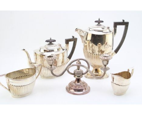 A collection of Walker &amp; Hall Sheffield slver plate items and a candelabra  excellent condition