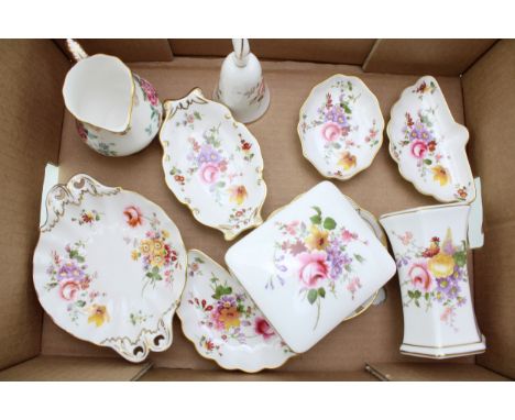 Royal Crown Derby to include a Derby Days cream jug, Derby Posies such as dishes, a vase and others (10).  In good condition 