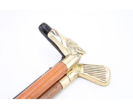 a collection of three c20th walking sticks including a sunday stick walking cane  excellent condition