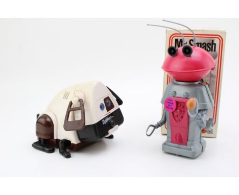 Boxed 'Mr Smash' Marx Toys, together with a Tomy 'Spotbot' robot dog. 18cm tall. (2)  Mr Smash clockwork mechanism working, c