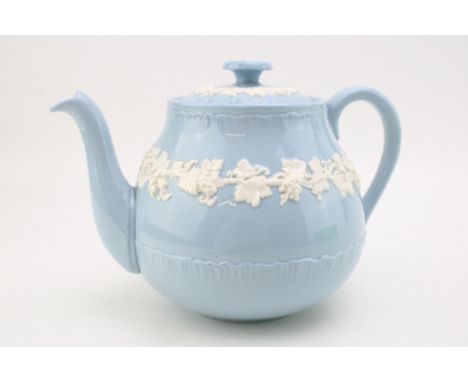 Wedgwood Embossed Queensware teapot, 14cm tall.  Of first quality with no obvious signs of damage or restoration.