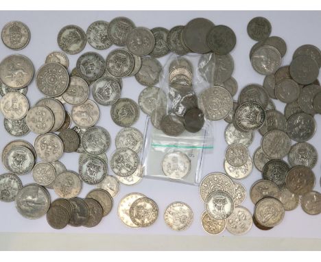 Collection of UK silver denominations, 1920-1965, mixed grades. UK P&amp;P Group 1 (£16+VAT for the first lot and £2+VAT for 