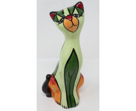 Lorna Bailey cat, Elizabeth, no cracks or chips, H: 18 cm. UK P&amp;P Group 1 (£16+VAT for the first lot and £2+VAT for subse